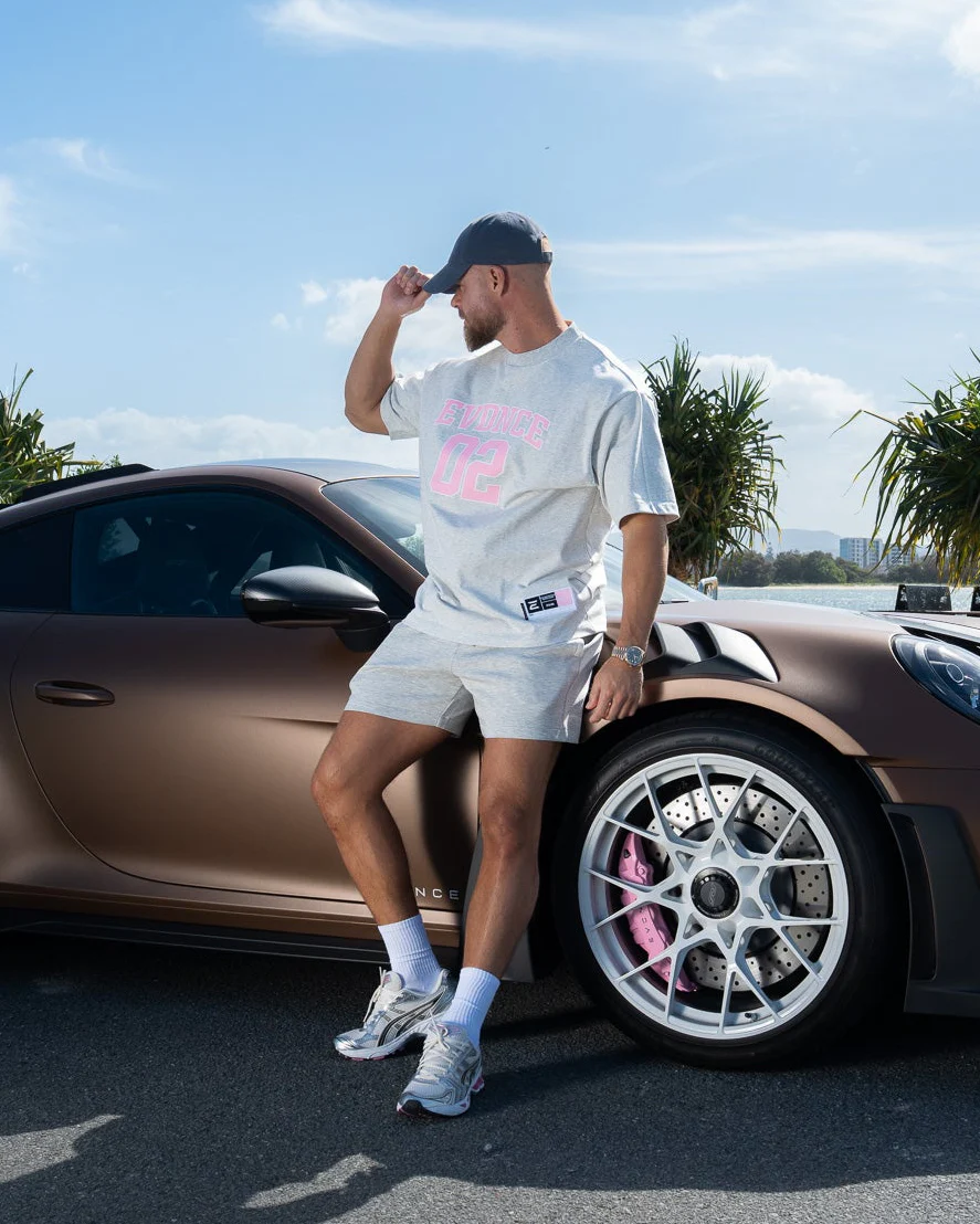 EVDNCE 02 Oversized Tee - Grey Marl - Image 4