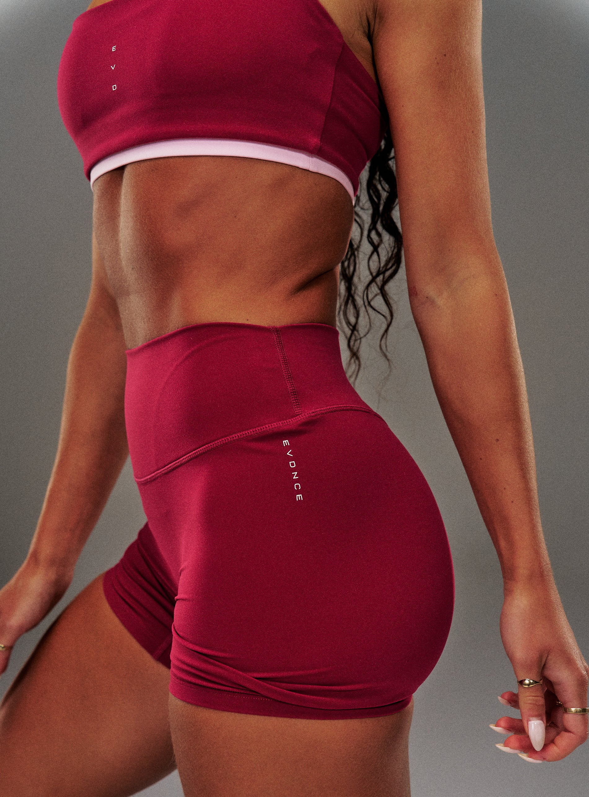 Cloud Compression Mid Rise Shorts - Beet - Image 8