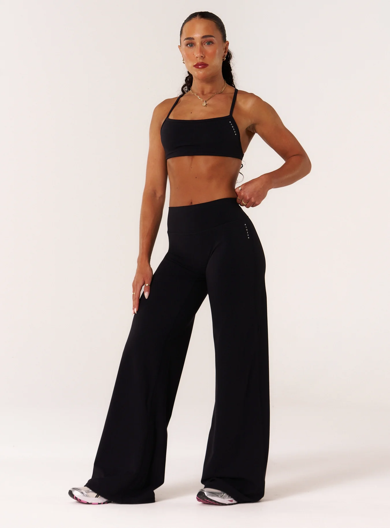 Cloud Compression Wide Leg Leggings - Black - Image 12