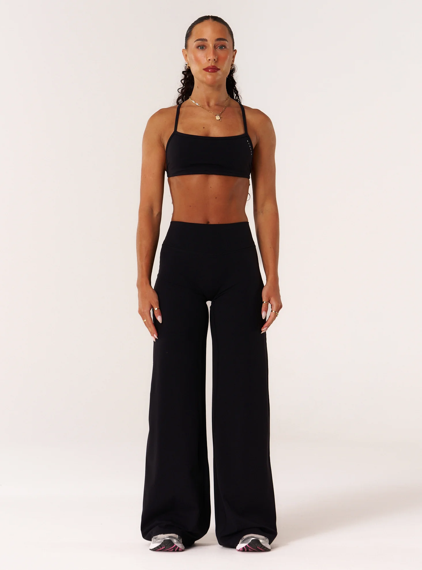 Cloud Compression Wide Leg Leggings - Black - Image 5