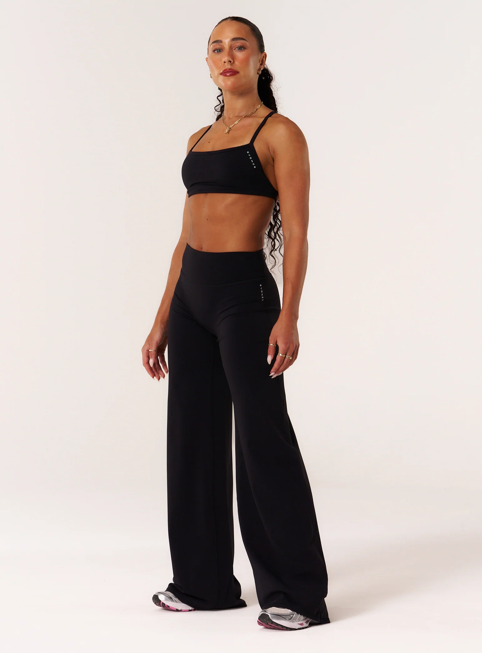 Cloud Compression Wide Leg Leggings - Black - Image 6