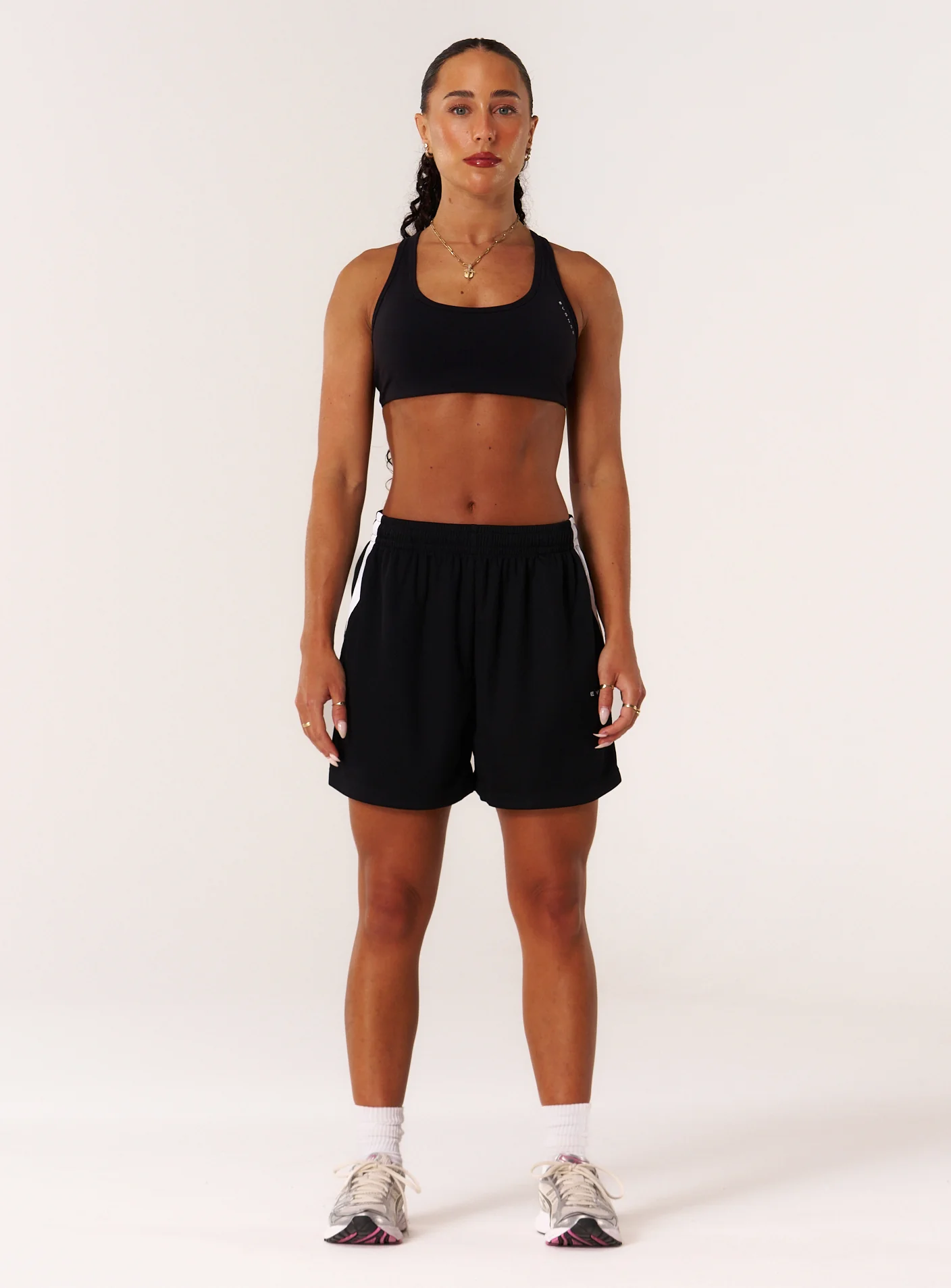 Cloud Compression Open Racer Back Bra - Black - Image 3