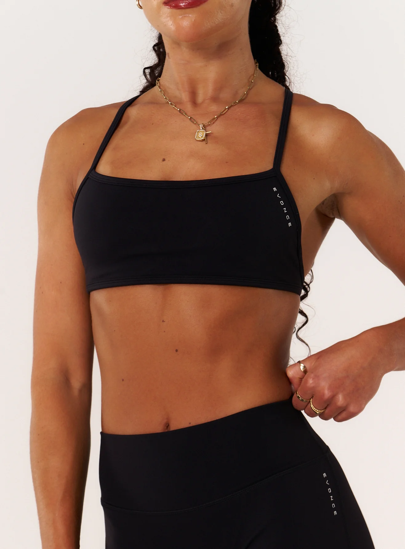 Cloud Compression Square Back Bra - Black - Image 10