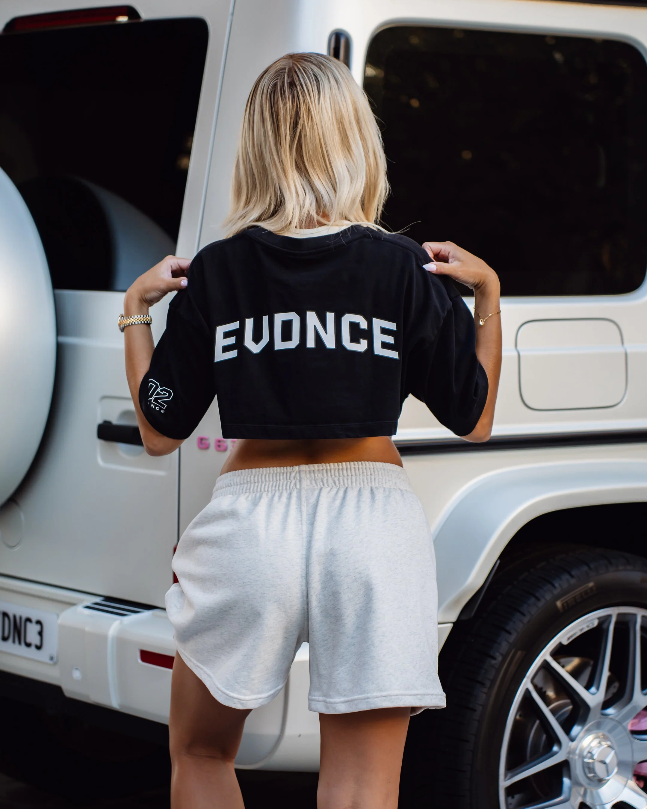 Core Oversized Crop Tee - Washed Out Black - Image 11