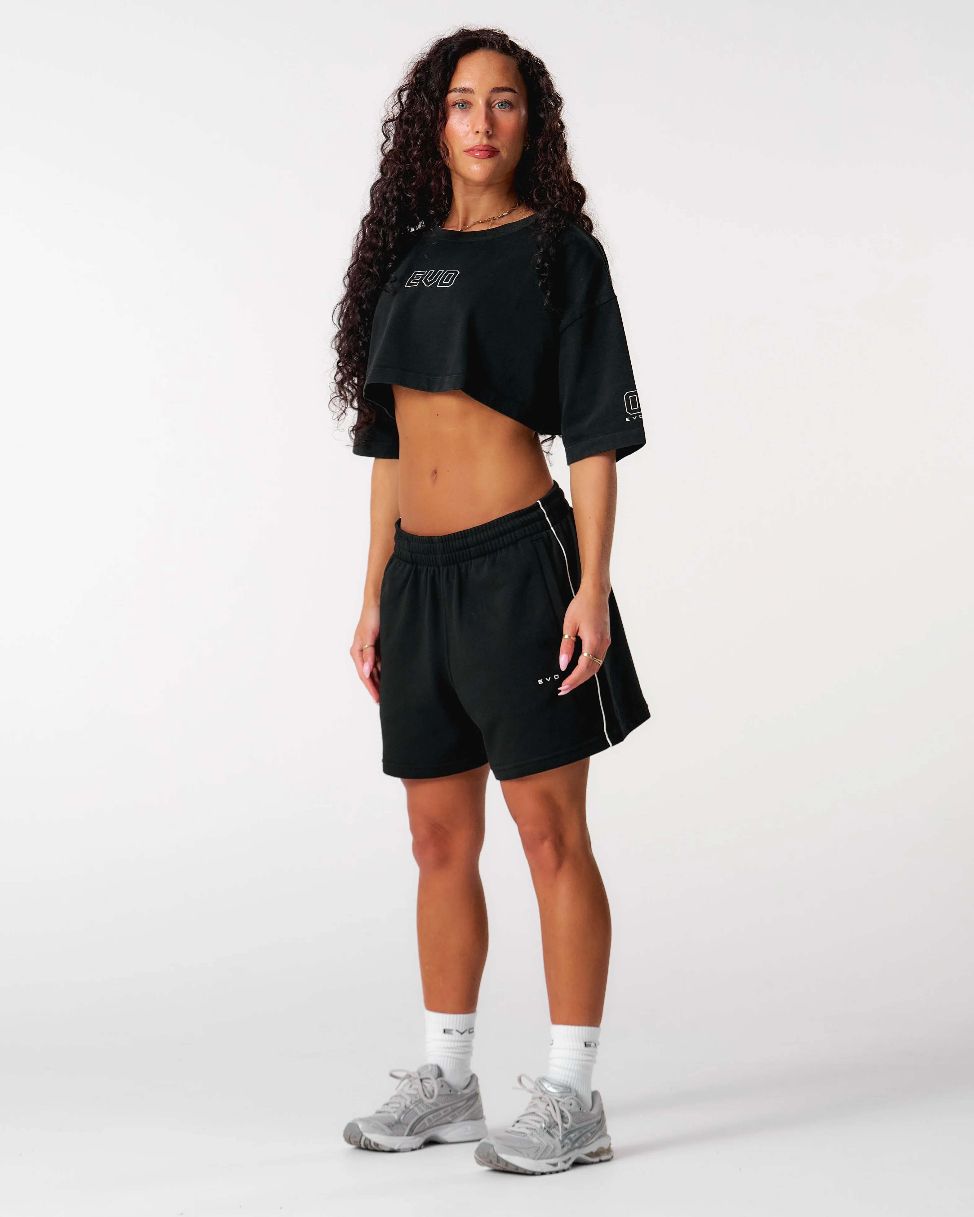 Core Oversized Crop Tee - Washed Out Black - Image 5