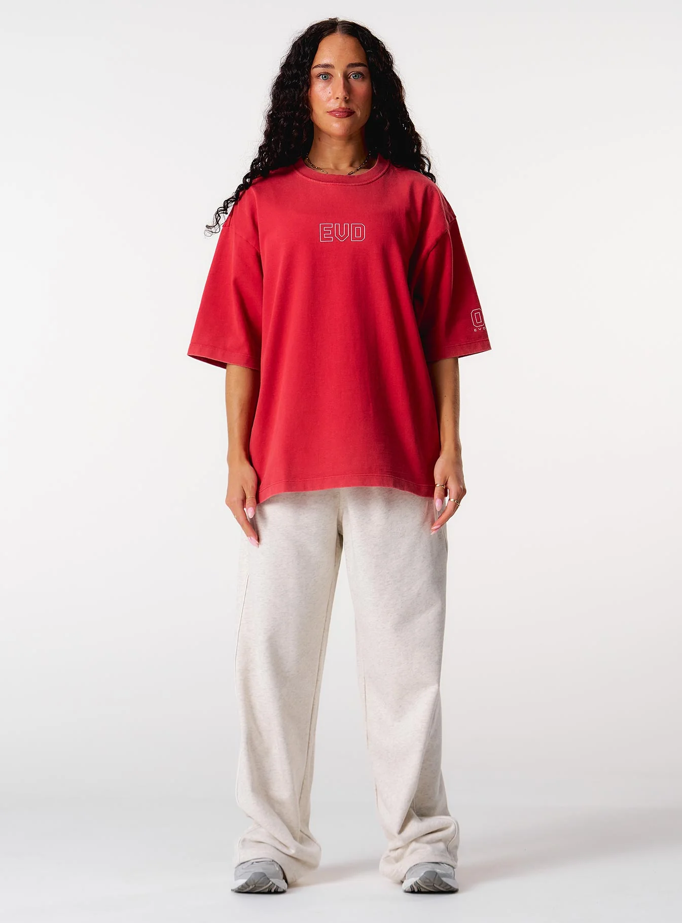 Core Oversized Tee - Washed Out Red - Image 4