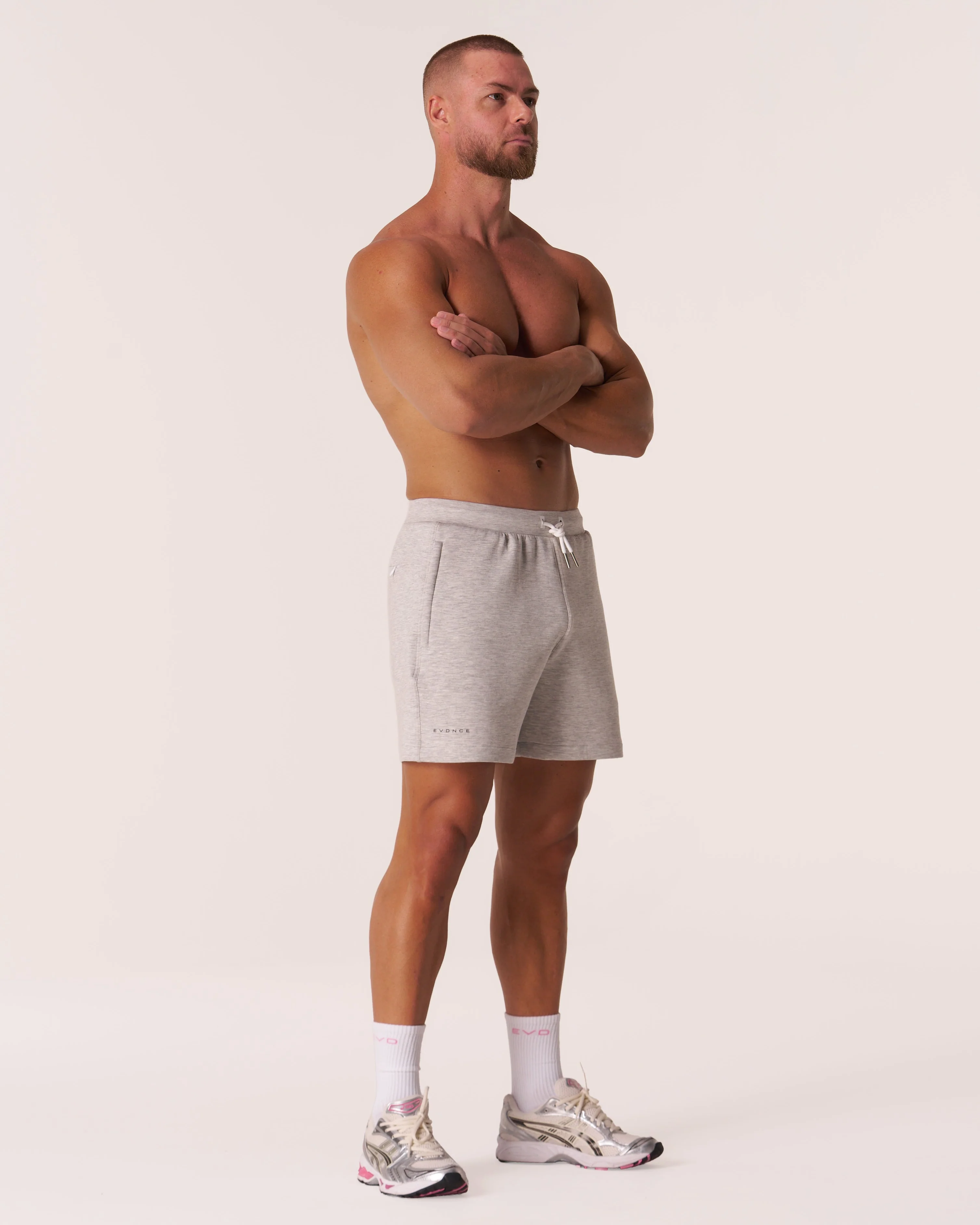 EVDNCE Core Relaxed Shorts - Grey Marl - Image 6