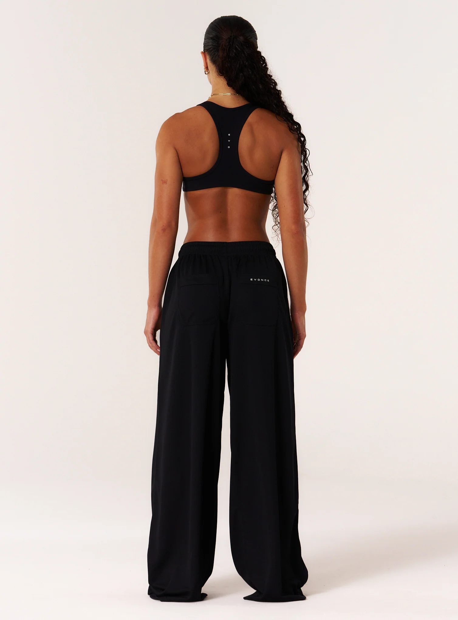 EVDNCE Oversized Wide Leg Mesh Pants - Black - Image 7