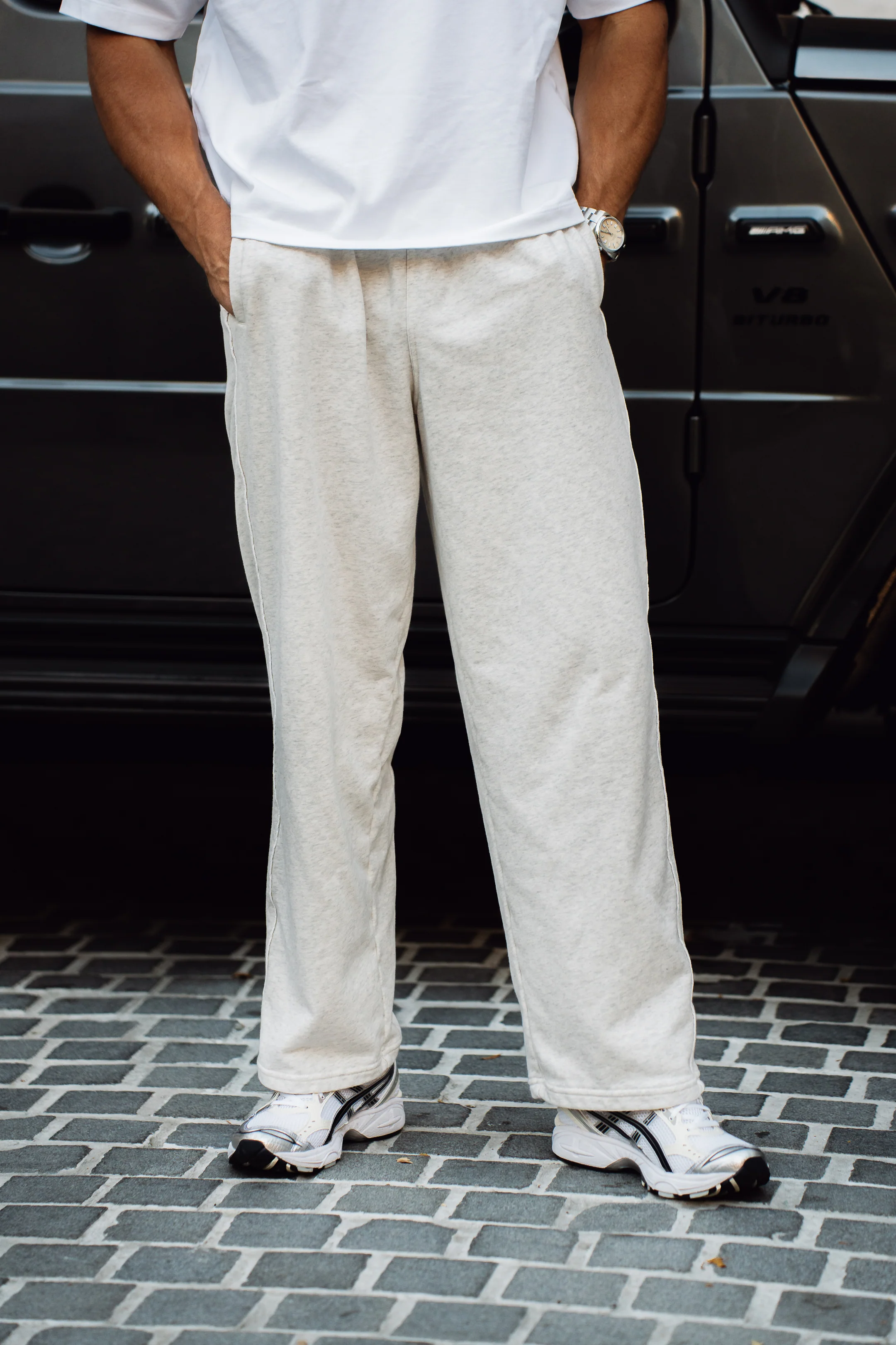Men’s Core Track Pants - Grey Marl - Image 4