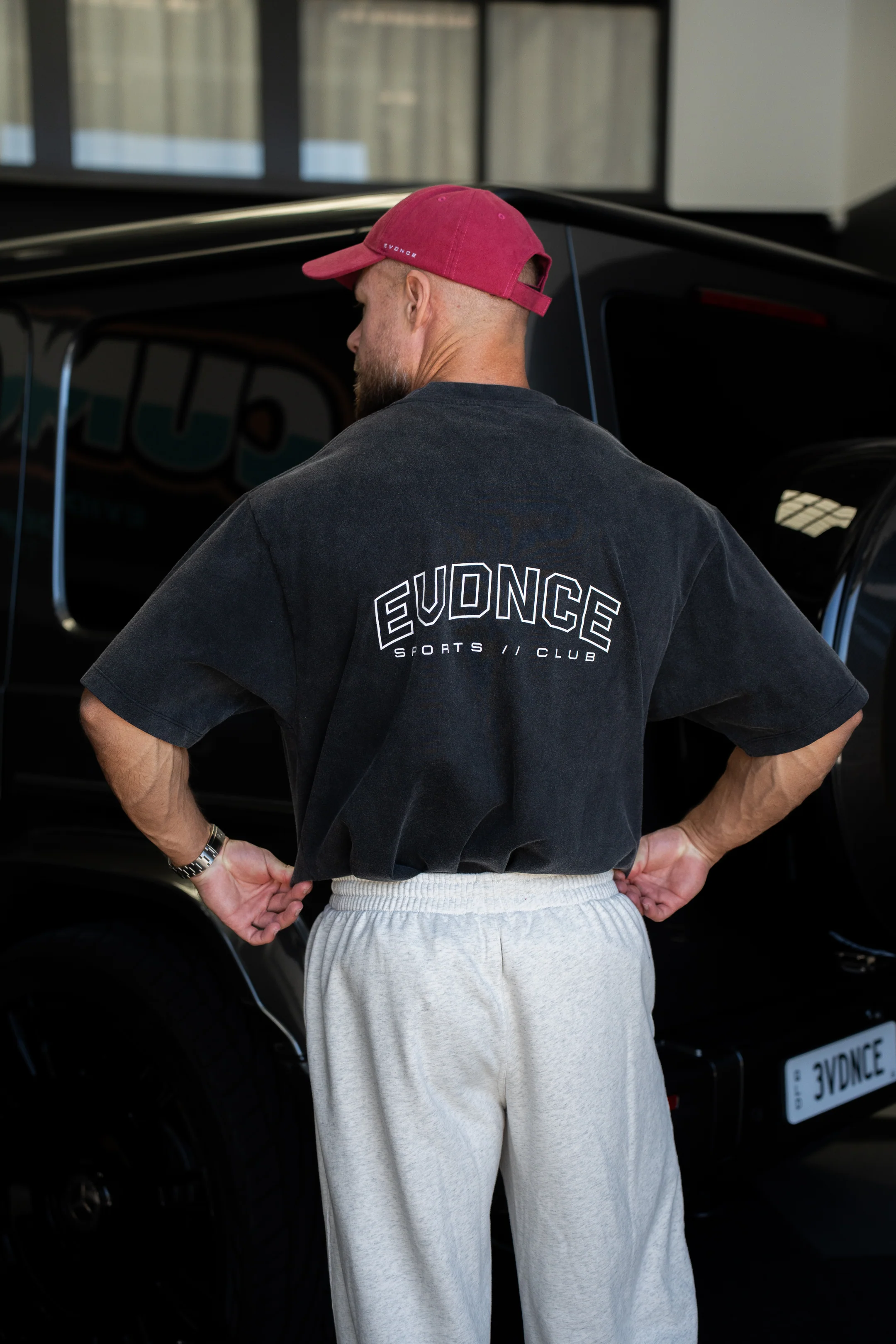 EVDNCE Sports Club Tee - Washed Black - Image 7