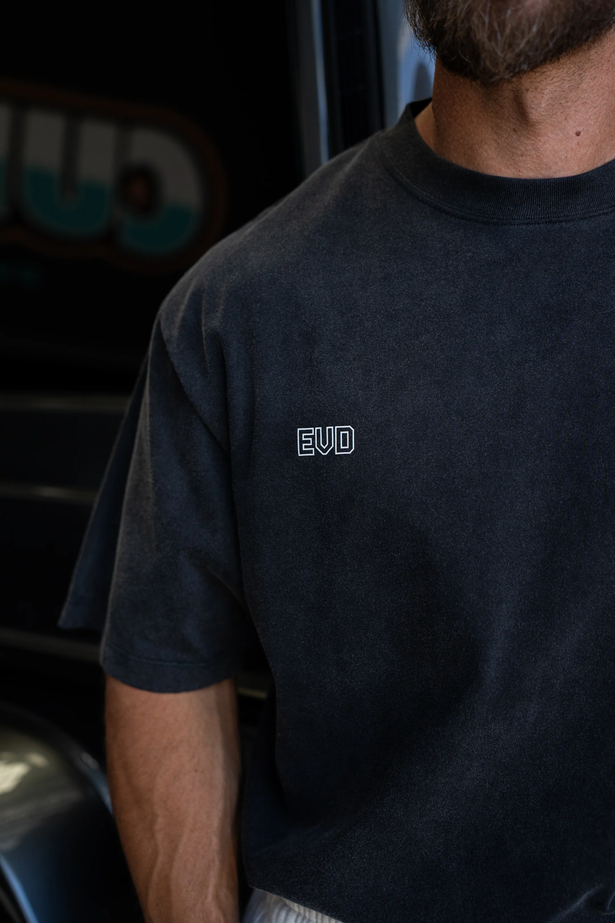 EVDNCE Sports Club Tee - Washed Black - Image 8